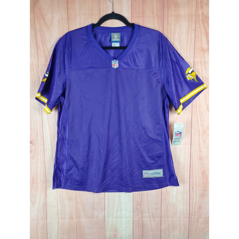NFL Pro Line Vintage Womens Jersey Large Purple V-Neck Minnesota Vikings